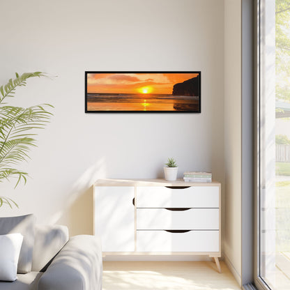 Sunset in Ballybunion Matte Canvas, Framed (Multi-color)