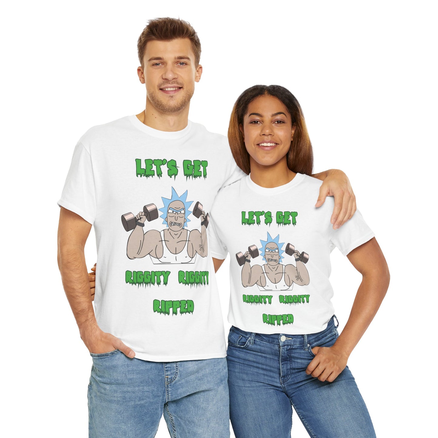 Let's Get Ripped Unisex Heavy Cotton Tee - Gym Motivational Shirt White