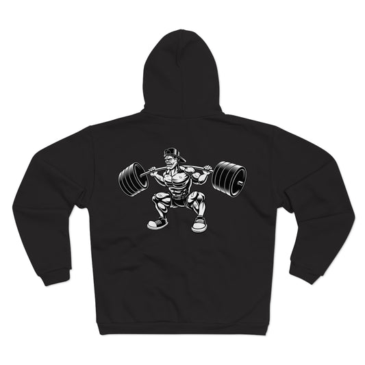 Fitness Buff Unisex Hooded Zip Sweatshirt - Weightlifting Graphic