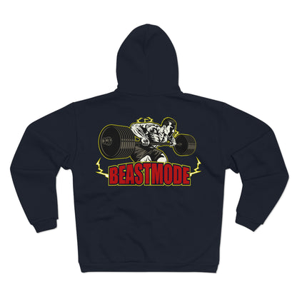 Beast Mode Unisex Hooded Zip Sweatshirt - Perfect for Gym Enthusiasts