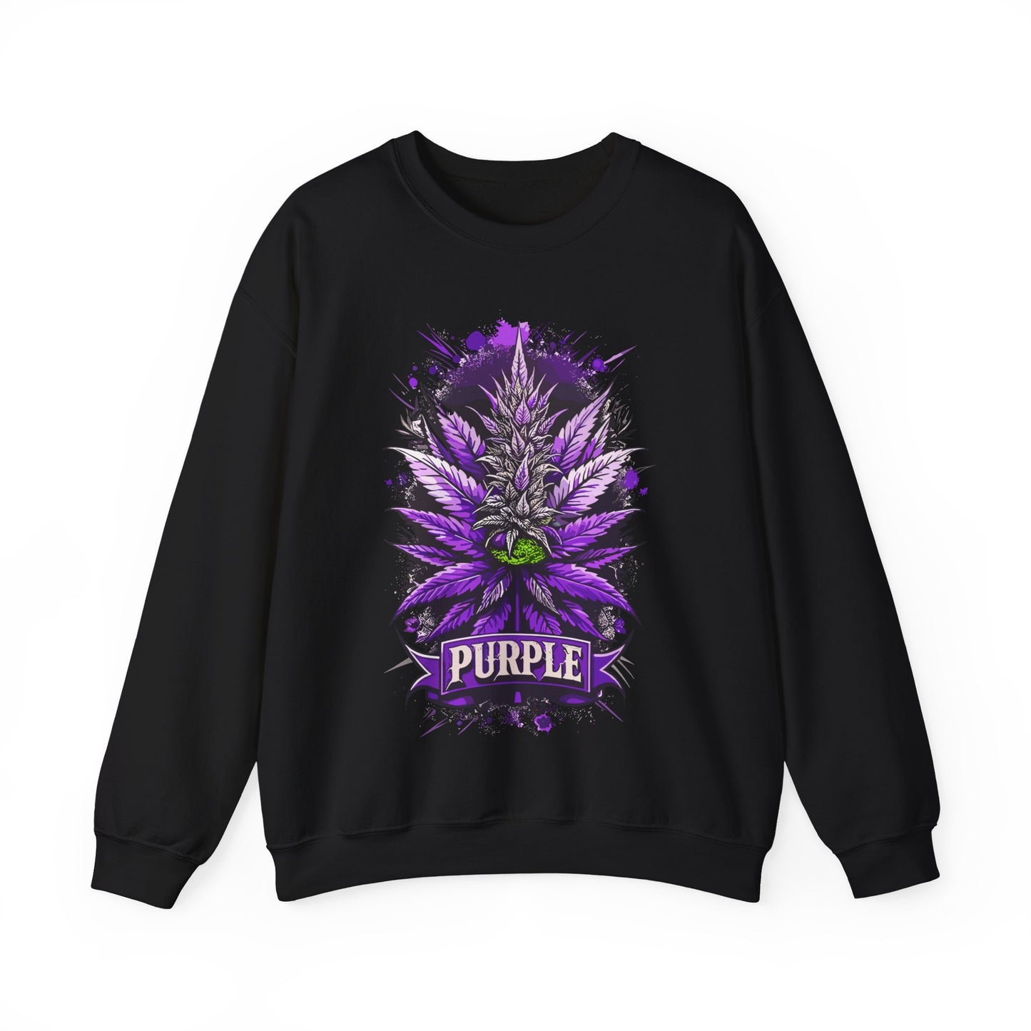 Purple Cannabis Bud Sweatshirt — Bold Psychedelic Marijuana Graphic