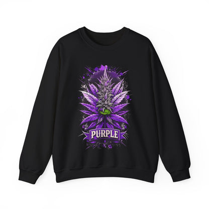 Purple Cannabis Bud Sweatshirt — Bold Psychedelic Marijuana Graphic
