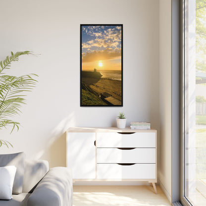Ballybunion Sunset Castle Matte Canvas, Framed (Multi-color)