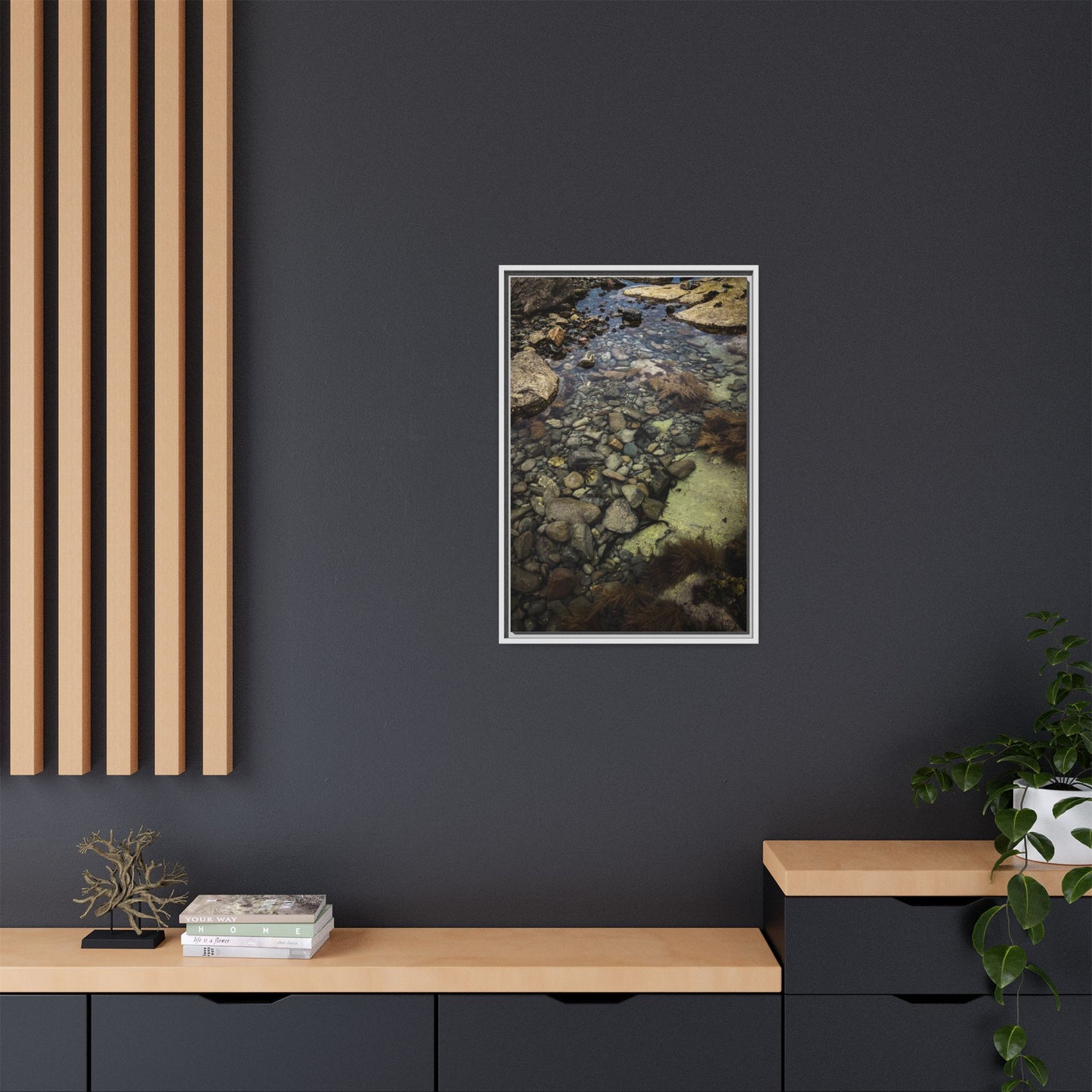 Rocks Matte Canvas, Framed (Multi-color)