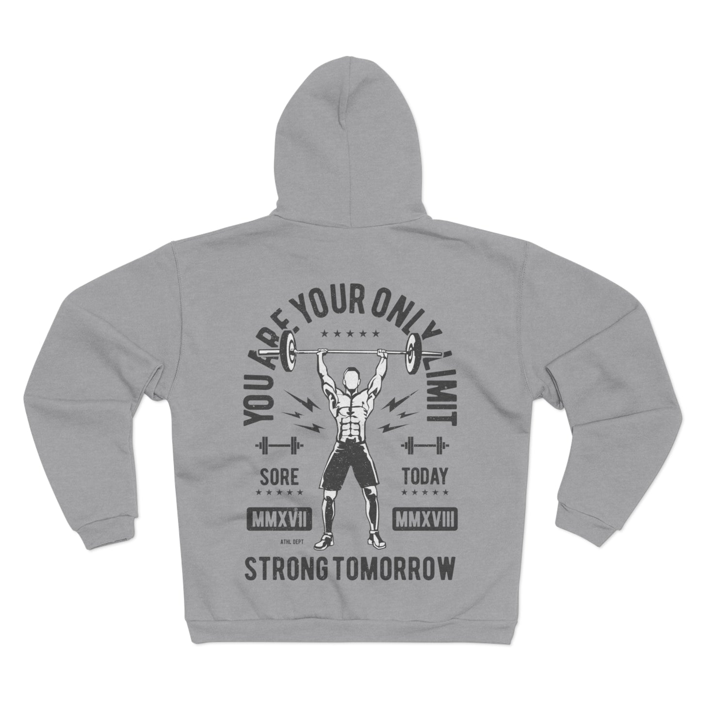 Motivational Fitness Hoodie - "You Are Your Only Limit" Unisex Hooded Zip Sweatshirt