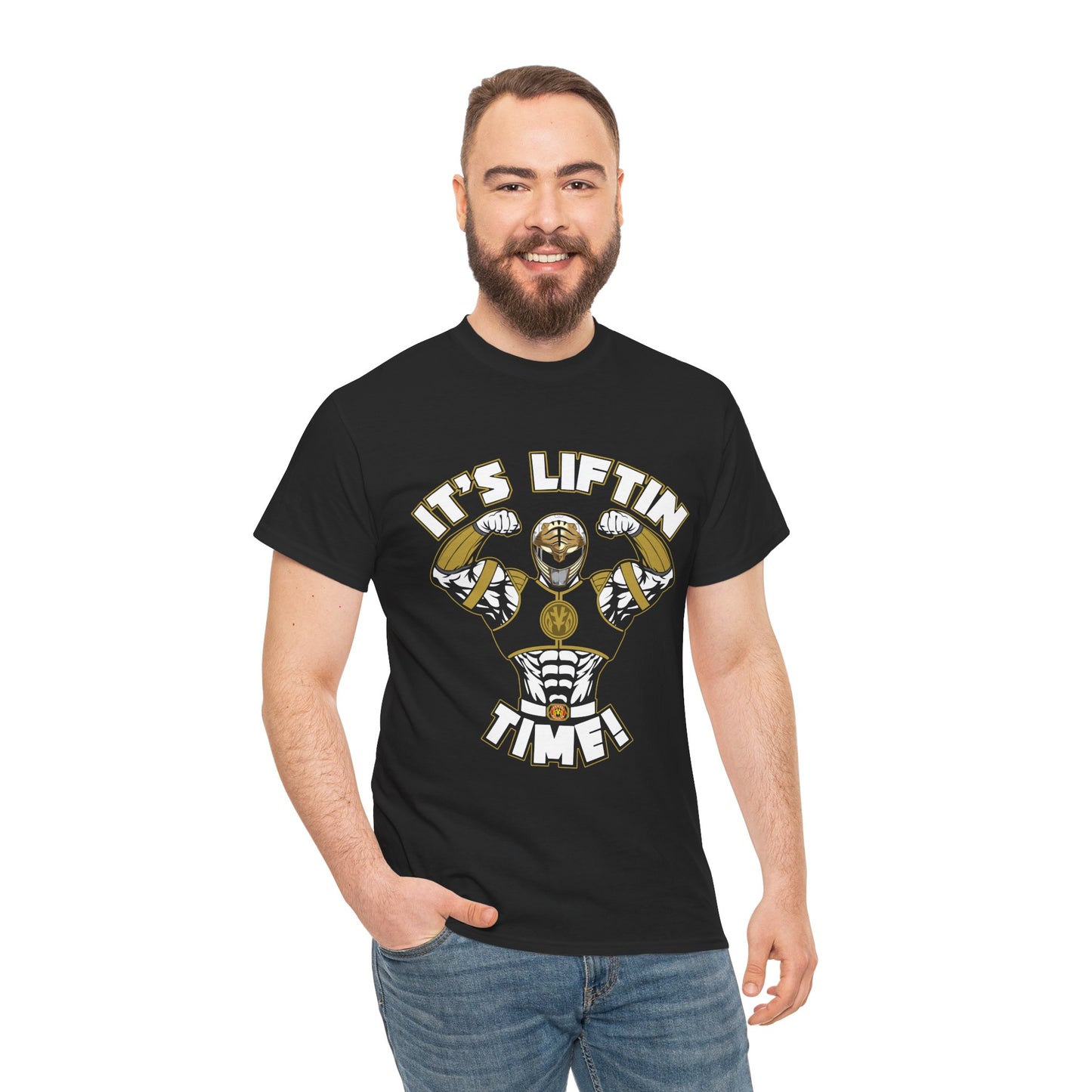 Unisex Heavy Cotton Tee - "It's Liftin' Time!" Gym Motivation Shirt Black
