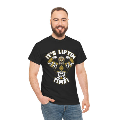 Unisex Heavy Cotton Tee - "It's Liftin' Time!" Gym Motivation Shirt Black