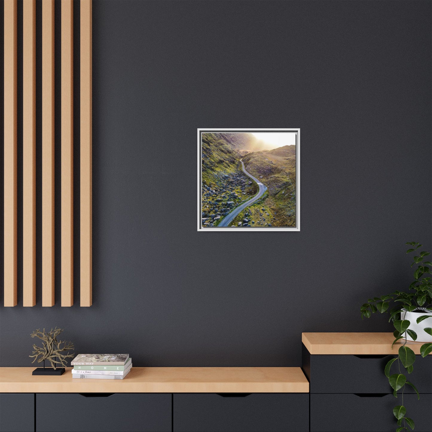 Valley Road Matte Canvas, Framed (Multi-color)