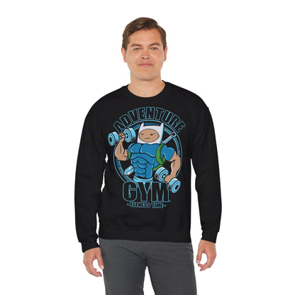 Adventure Gym Fitness Time Crewneck Sweatshirt Only Black