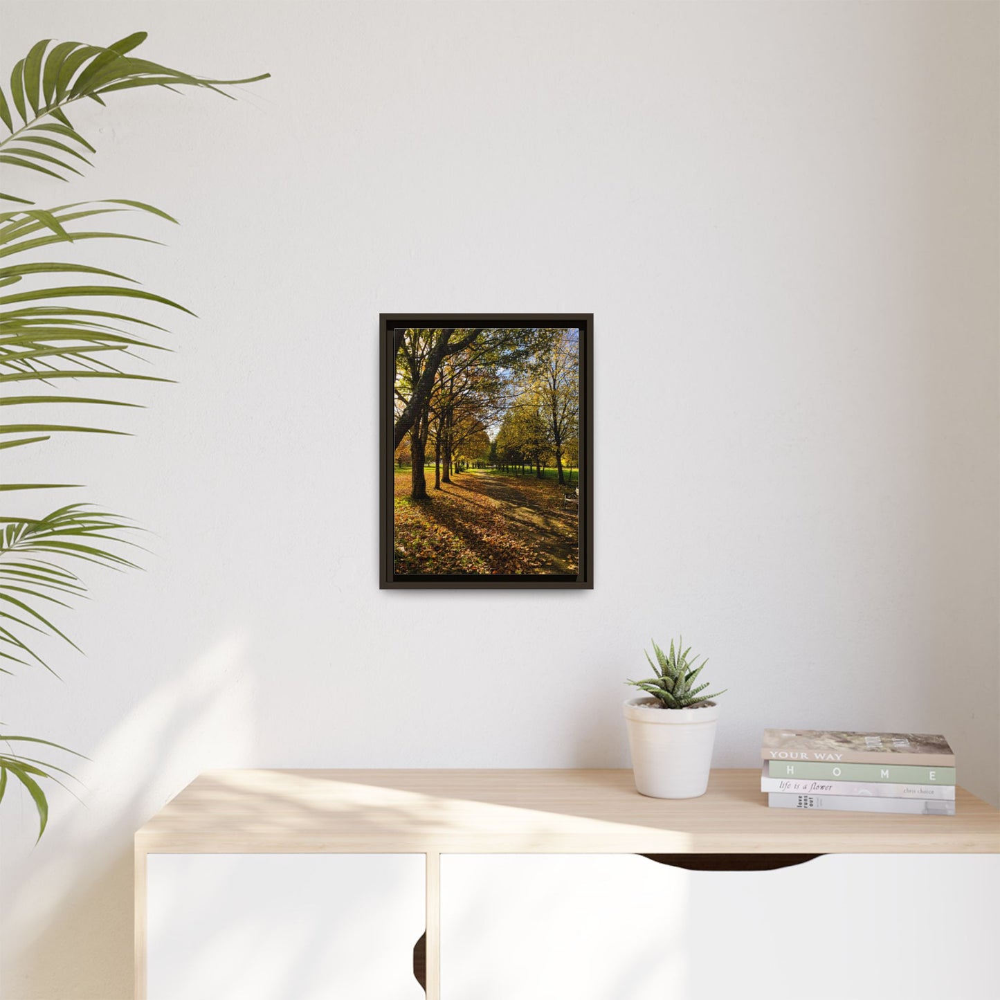 Listowel town Park Autumn Matte Canvas, Framed (Multi-color)
