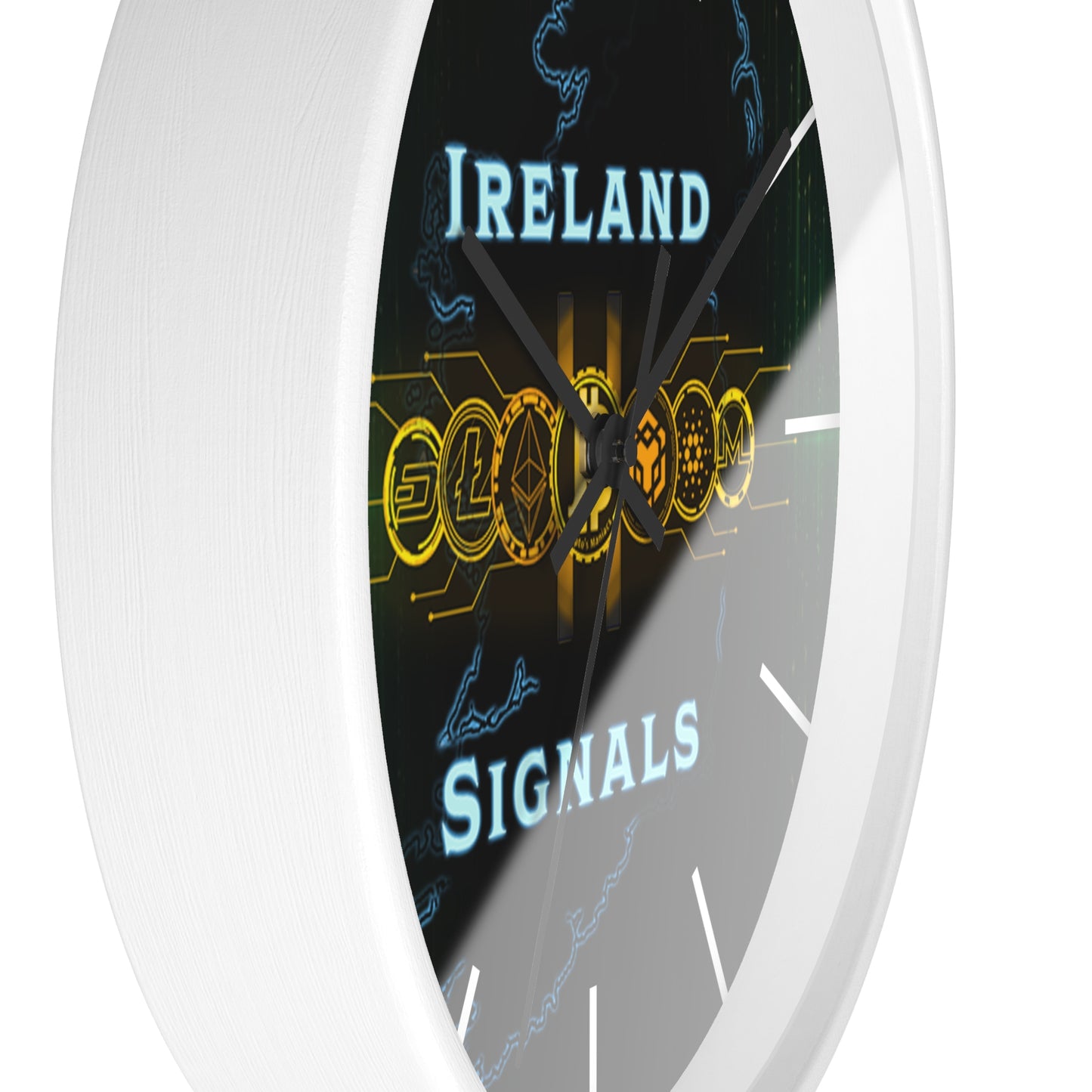 Ireland Signals Wall Clock — Celtic Tech Map Decorative Clock