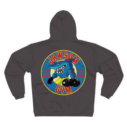 Jawsome Gym Unisex Hooded Zip Sweatshirt - Fun Workout Hoodie for Fitness Enthusiasts