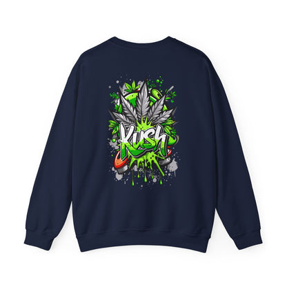 Kush Graffiti Sweatshirt — Green Cannabis Leaf Street Art
