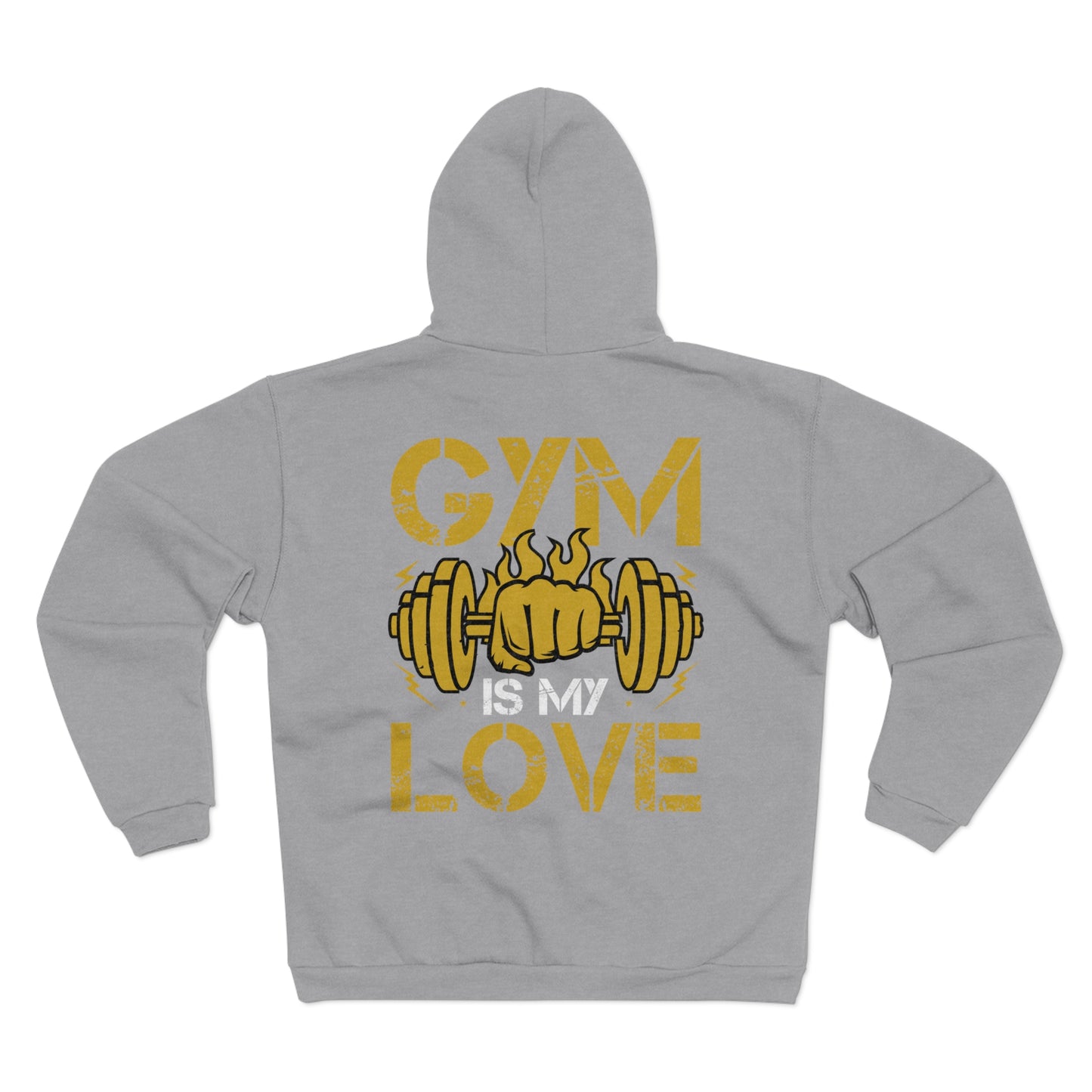 Gym Love Unisex Hooded Zip Sweatshirt - Perfect for Fitness Enthusiasts
