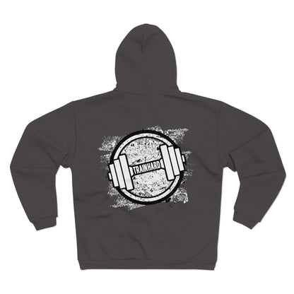 Train Hard Unisex Hooded Zip Sweatshirt | Fitness Motivation