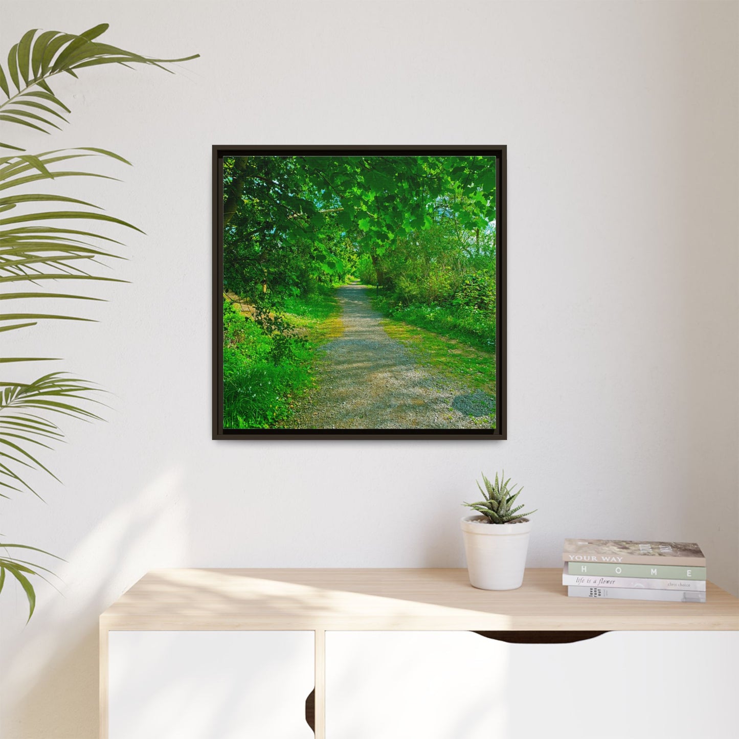 Listowel River Walk Matte Canvas, Framed (Multi-color)
