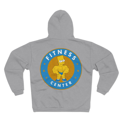 Fitness Center Bart Simpson Unisex Hooded Zip Sweatshirt