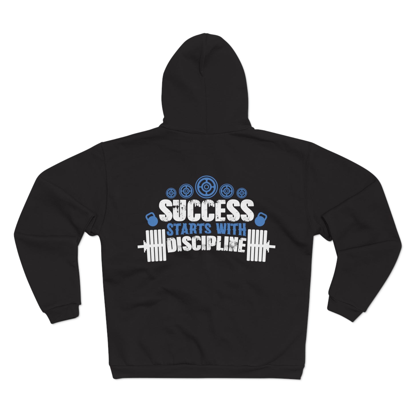 Unisex Hooded Zip Sweatshirt - Success Starts with Discipline