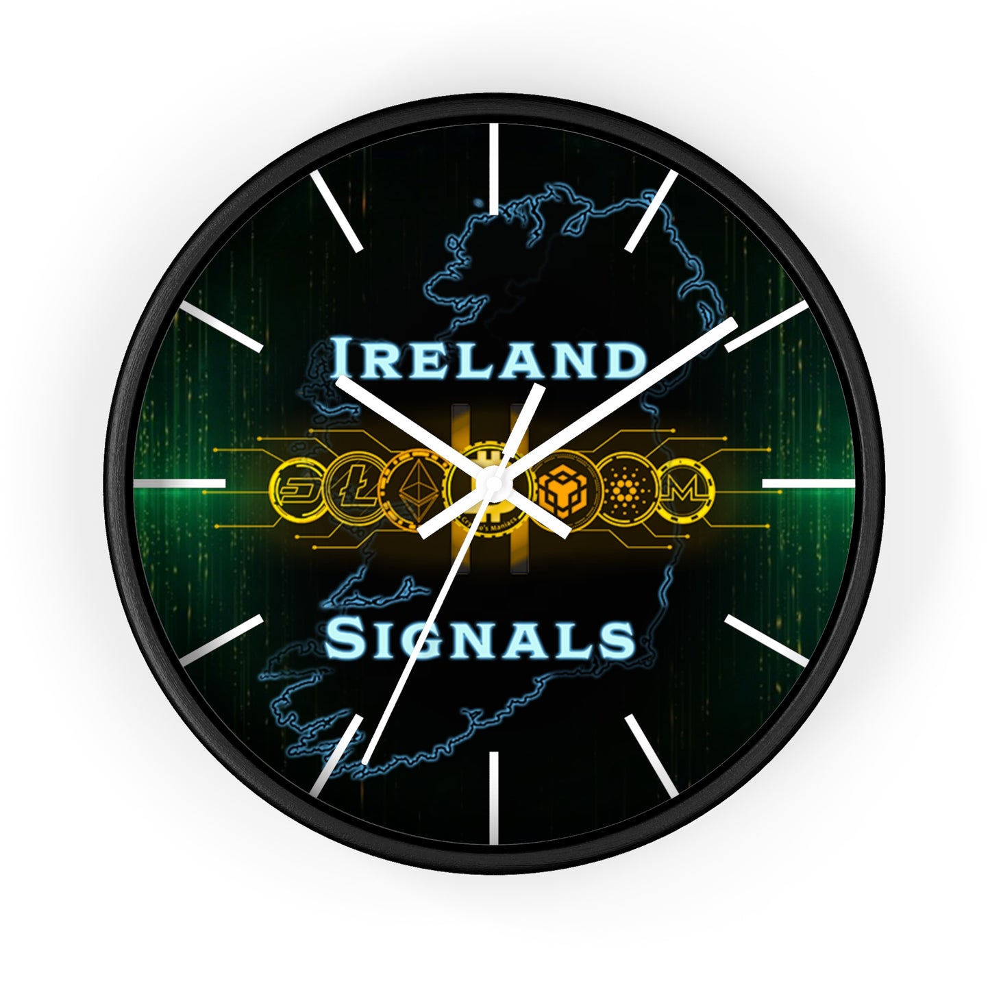Ireland Signals Wall Clock — Celtic Tech Map Decorative Clock