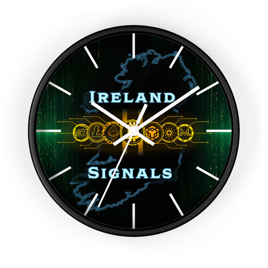 Ireland Signals Wall Clock — Celtic Tech Map Decorative Clock