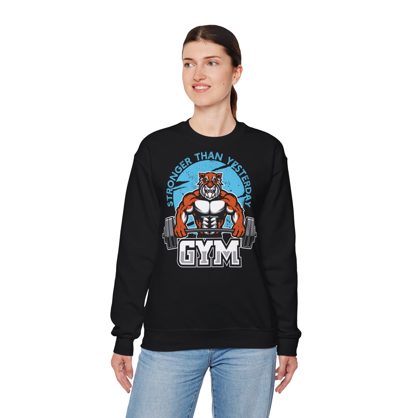 Stronger Than Yesterday Gym Sweatshirt - Unisex Heavy Blend™ Crewneck