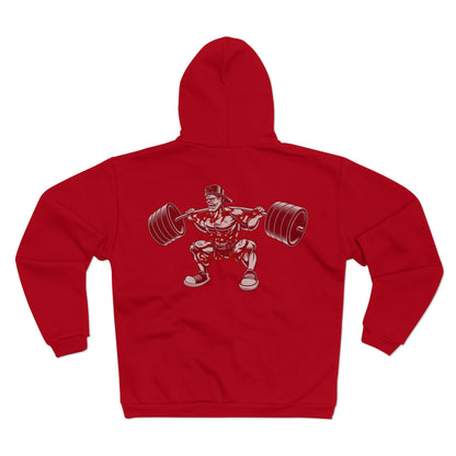 Shut Up and Squat Fitness Unisex Hooded Zip Sweatshirt for Gym Enthusiasts