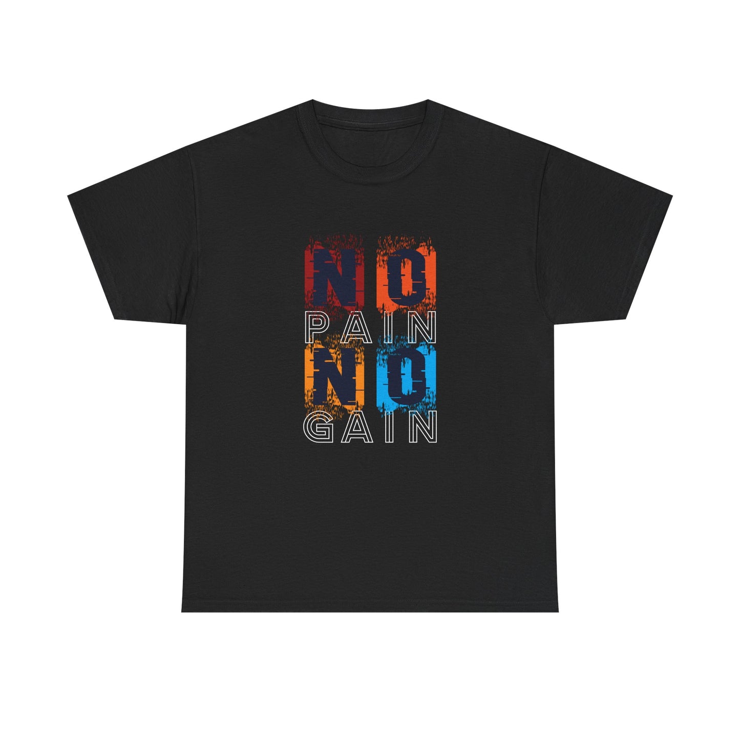 Unisex Heavy Cotton Tee - Motivational 'No Pain No Gain' Graphic T-Shirt