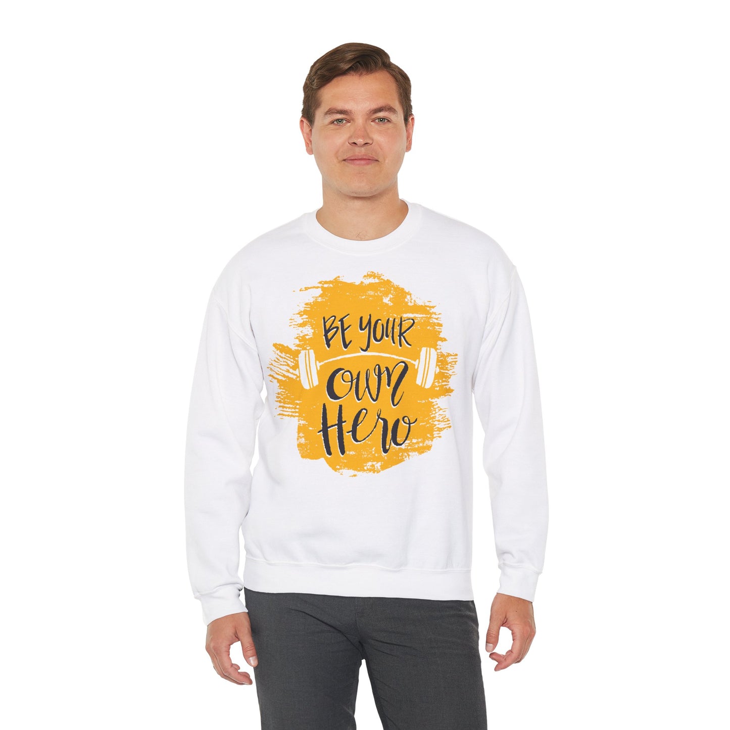 Be Your Own Hero Unisex Heavy Blend™ Crewneck Sweatshirt - Motivational Fitness
