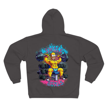 Swole Gobs Unisex Hooded Zip Sweatshirt - Perfect for Fitness Enthusiasts
