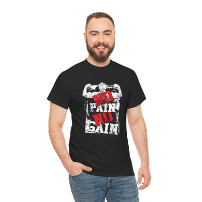 No Pain No Gain Unisex Heavy Cotton Tee - Motivational Workout Shirt for Fitness Enthusiasts