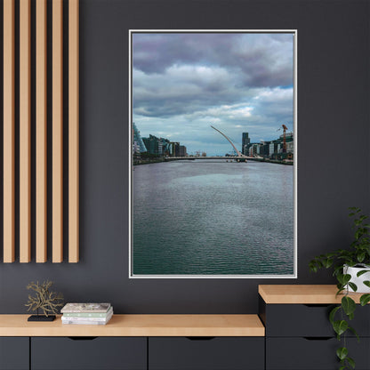 Samuel Beckett Bridge Matte Canvas, Framed (Multi-color)