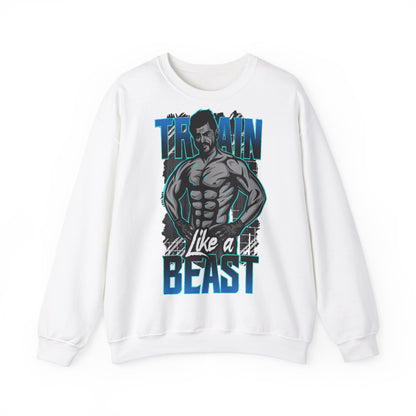 Train Like a Beast Unisex Heavy Blend™ Crewneck Sweatshirt - Fitness Motivation Apparel