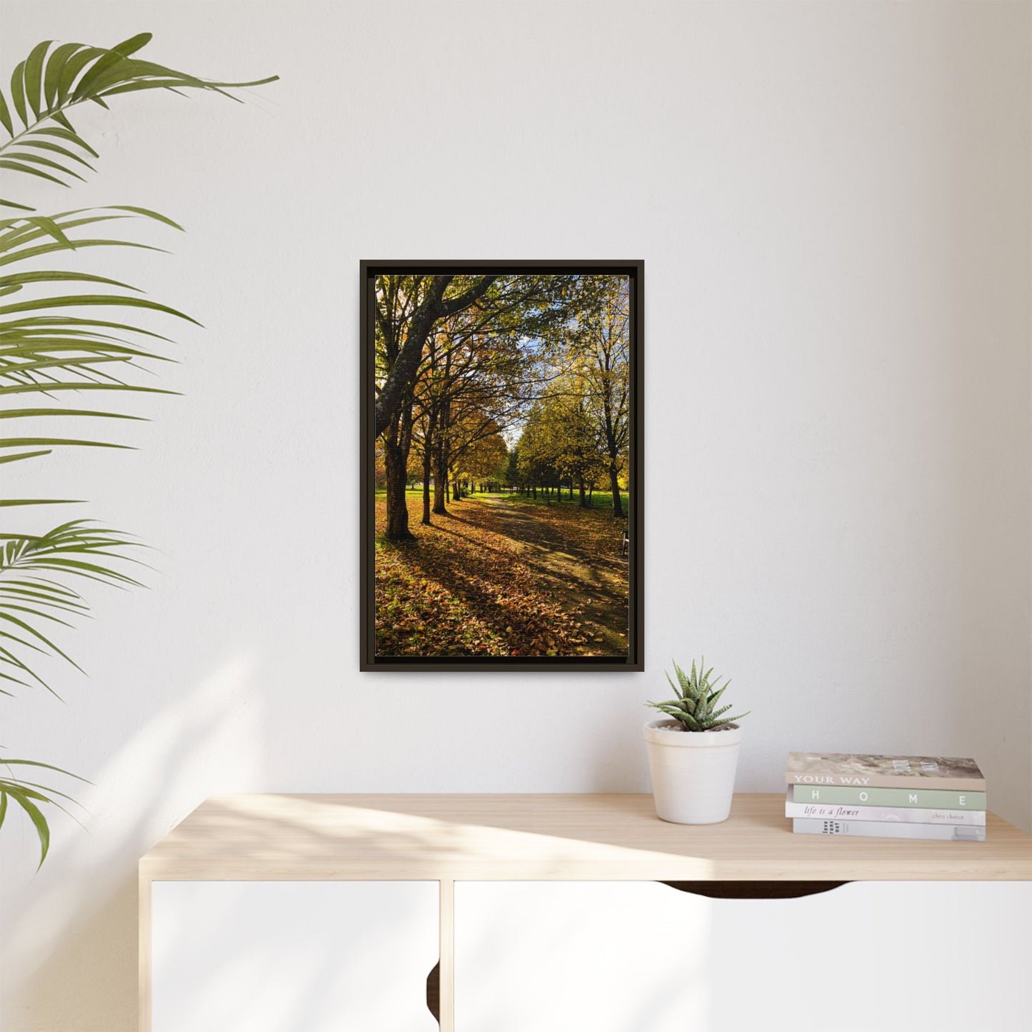Listowel town Park Autumn Matte Canvas, Framed (Multi-color)
