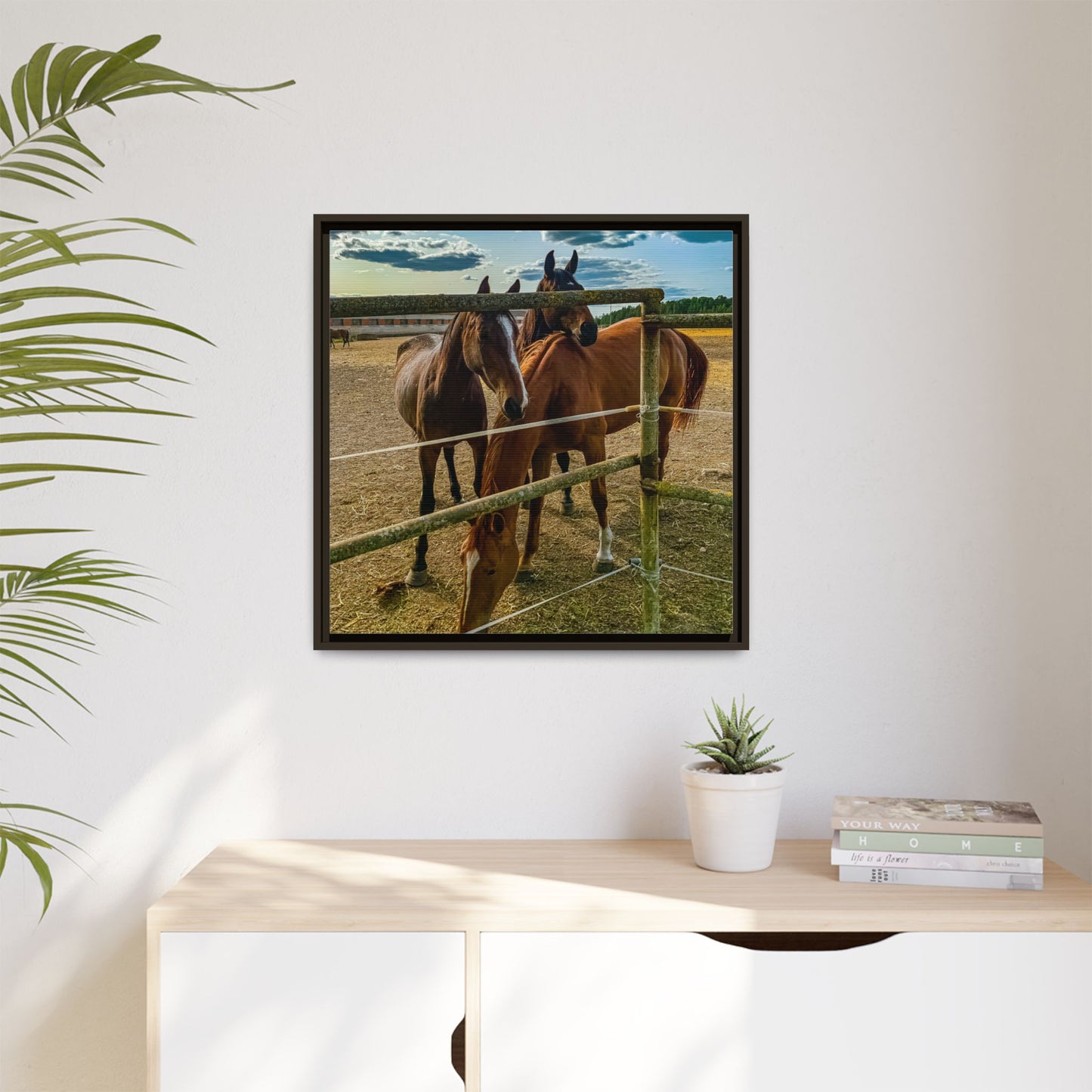Horses Matte Canvas, Framed (Multi-color)
