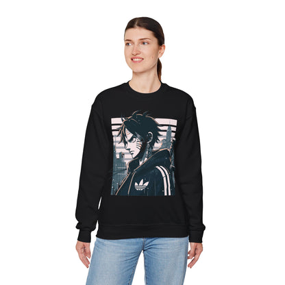 Urban Anime Graphic Crewneck Sweatshirt for Casual Style