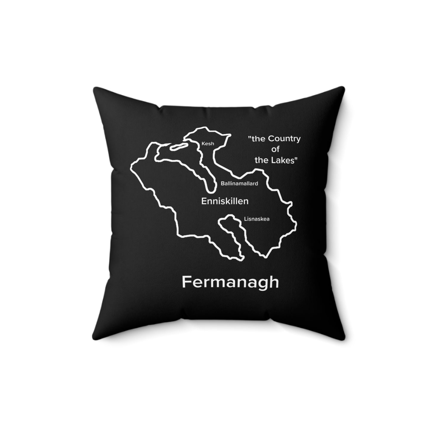 Fermanagh Spun Polyester Square Pillow Black Edition 4 Sizes
