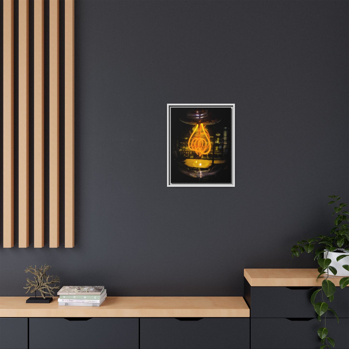 Bulb Matte Canvas, Framed (Multi-color)