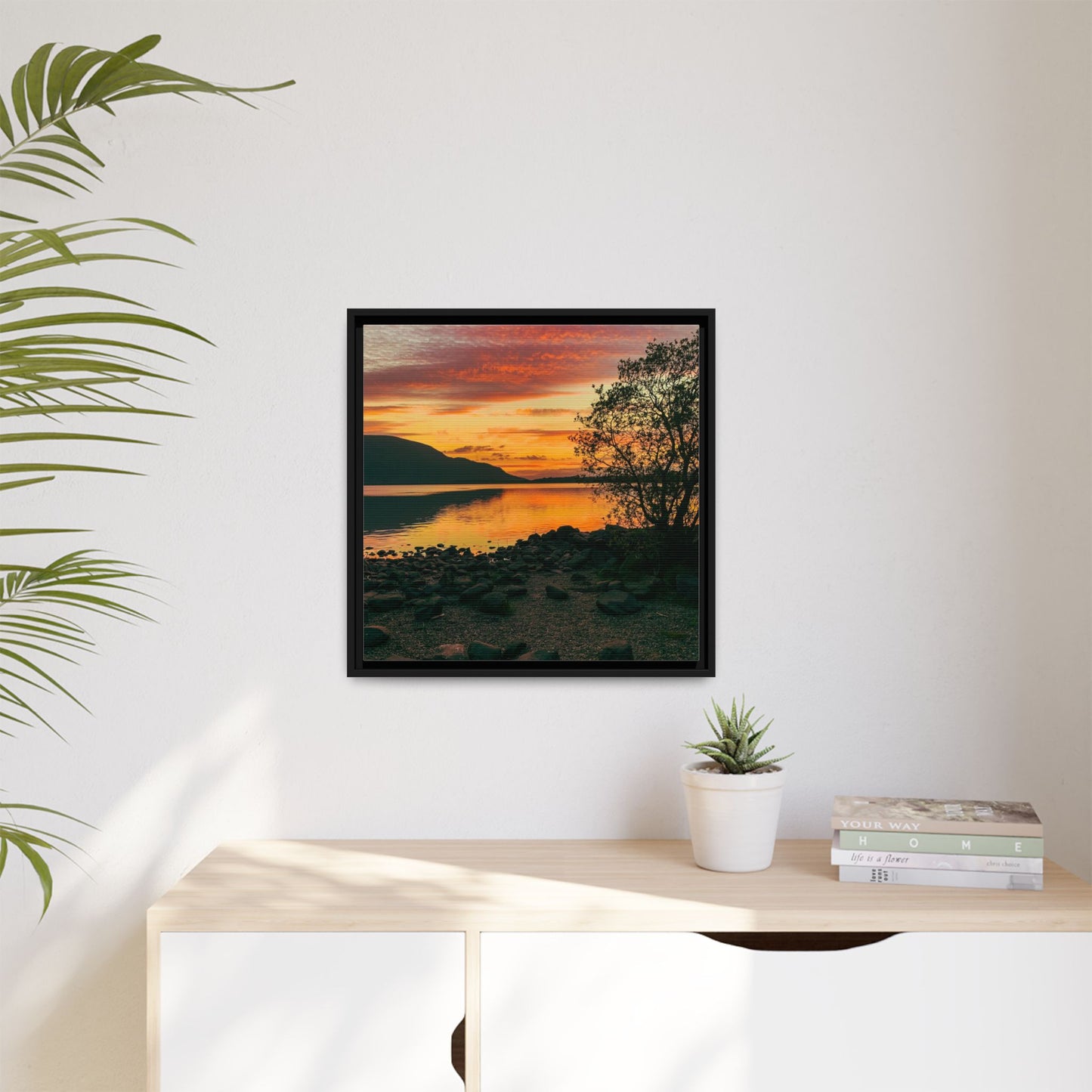 Sunset in Kerry Matte Canvas, Framed (Multi-color)