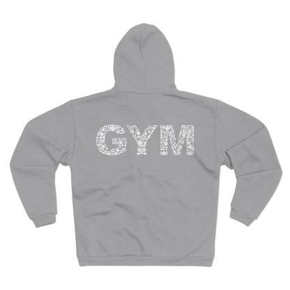 Unisex Zip Sweatshirt - 'GYM' Workout Hoodie for Fitness Lovers