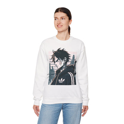 Urban Anime Graphic Crewneck Sweatshirt for Casual Style