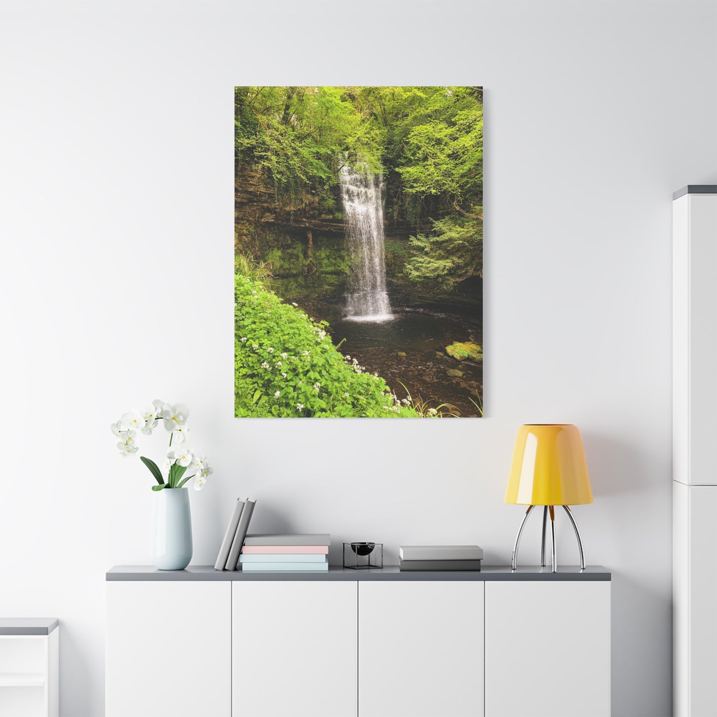 Glacer Waterfall Matte Canvas, Stretched, 1.25"