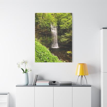 Glacer Waterfall Matte Canvas, Stretched, 1.25"