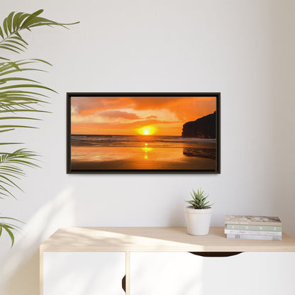 Sunset in Ballybunion Matte Canvas, Framed (Multi-color)