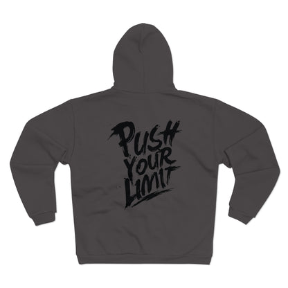 Motivational Unisex Hooded Zip Sweatshirt - 'Push Your Limit'