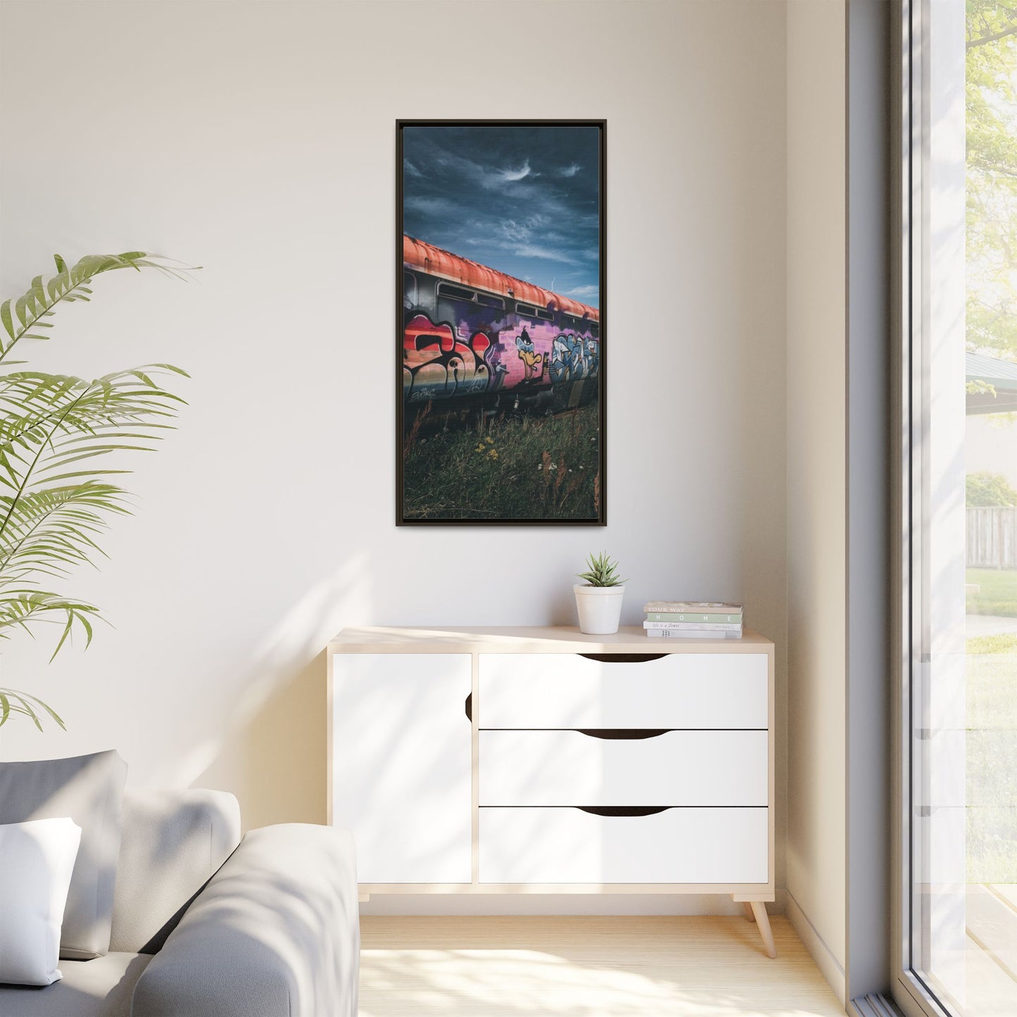 Night Train Matte Canvas, Framed (Multi-color)