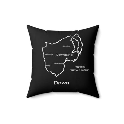 Down Spun Polyester Square Pillow Black Edition 4 Sizes