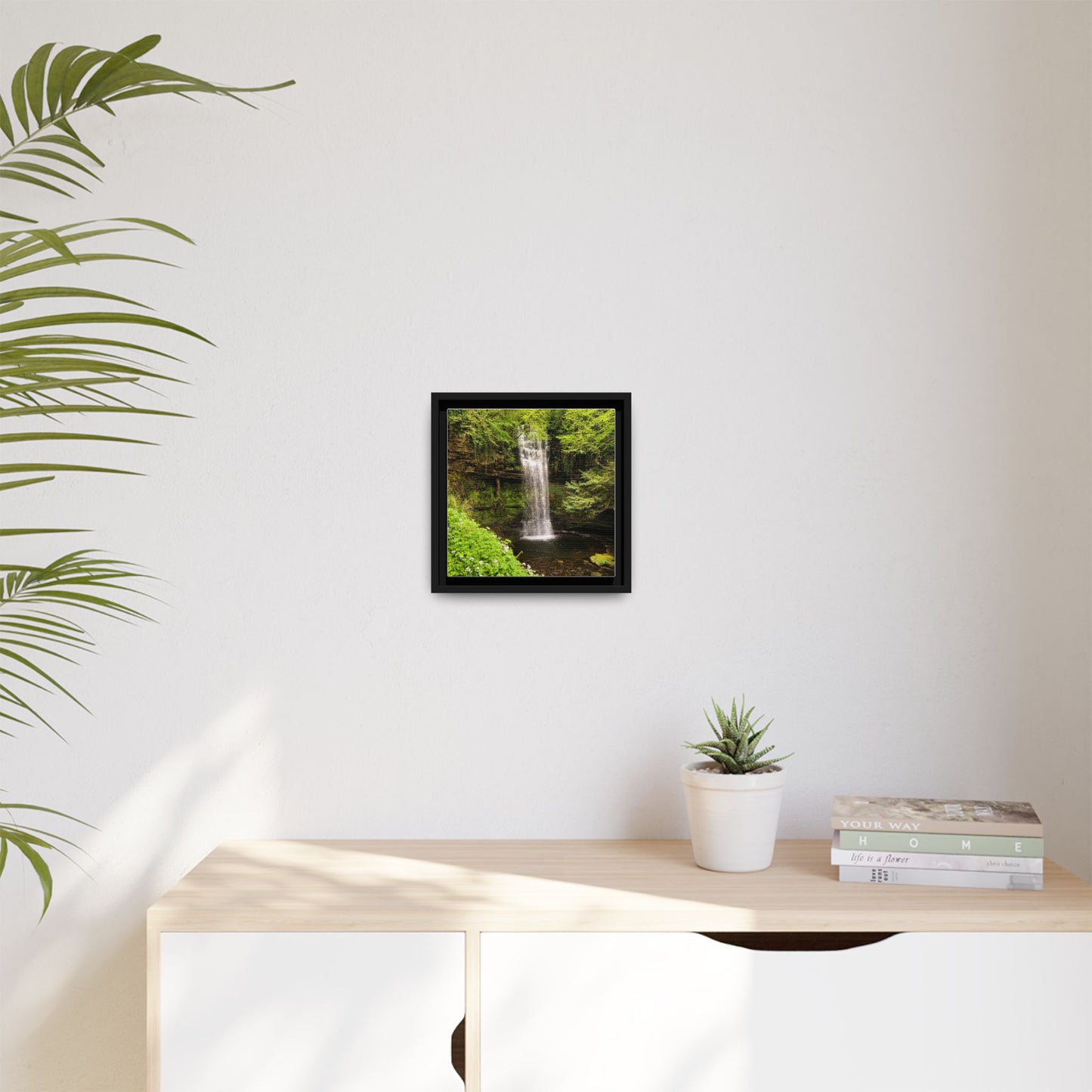 Glacer Waterfall Matte Canvas, Framed (Multi-color)