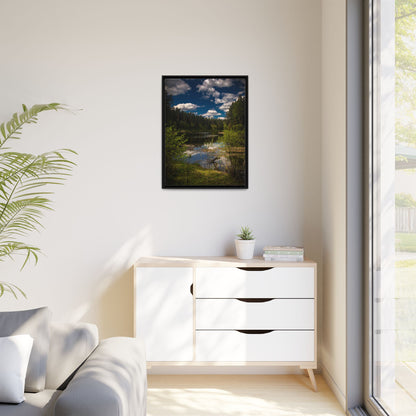 Vilnius Lake Matte Canvas, Framed (Multi-color)