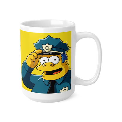 Funny Cartoon Chief Coffee Mug - 11oz & 15oz - Ideal Gift for Police Enthusiasts