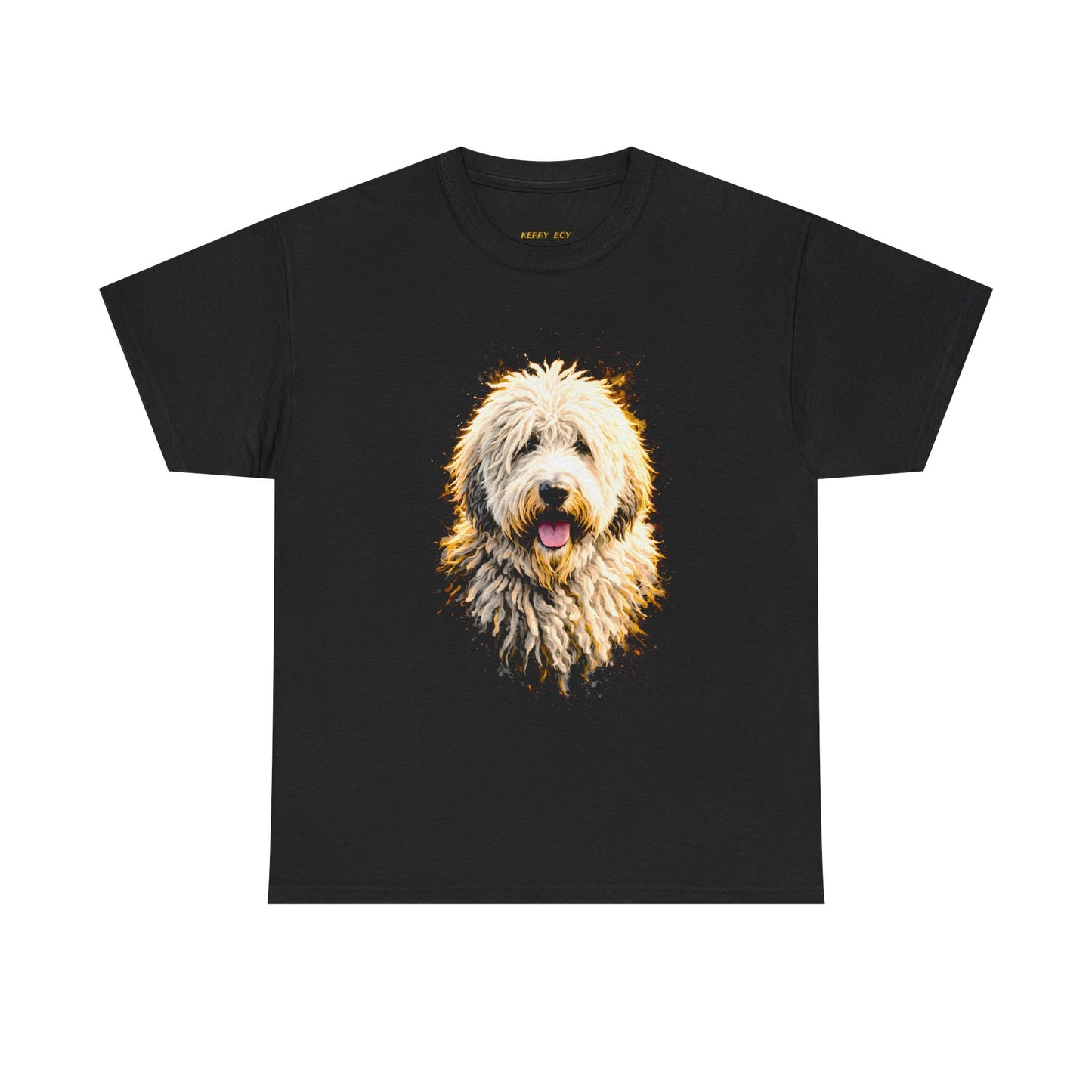 Sheepdog Portrait T-Shirt — Fluffy Dog Face Graphic Tee for Dog Lovers